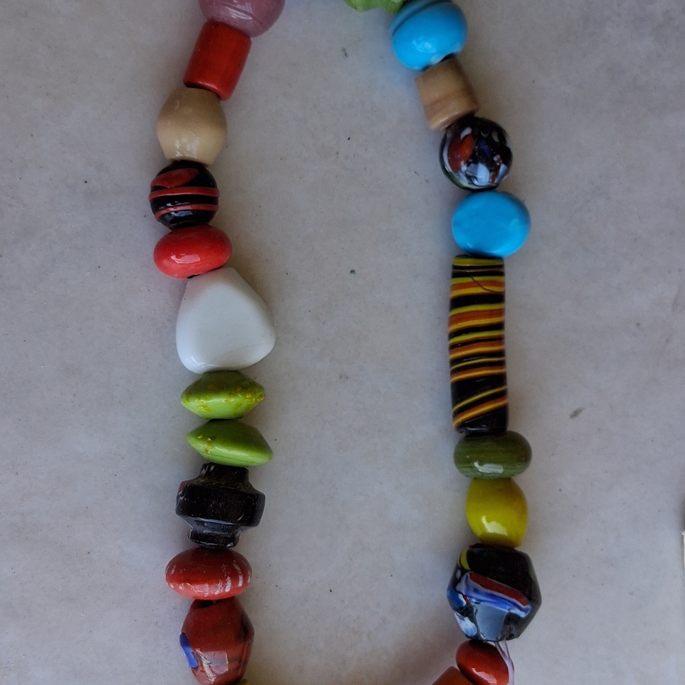 Handcrafted Multicolor Glass Beads On String.   African or Caribbean Style - Picture 6 of 9